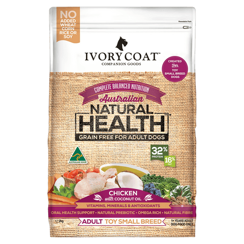 IVORY COAT 2KG ADULT SMALL BREED CHICKEN COCONUT OIL