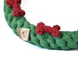 Dog Rope Toys - Green Ring with Red Bones
