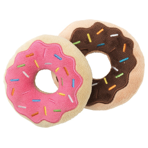 Plush Dog Squeak Toys - Donuts