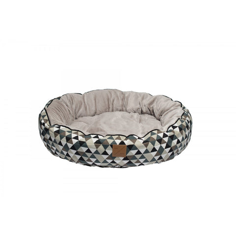 Mog & Bone Circular Reversible Bed - Mocca Diamond